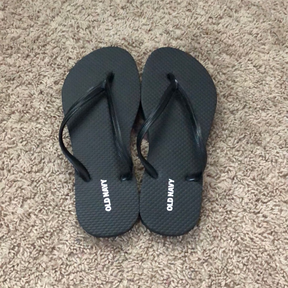 Black flip flops